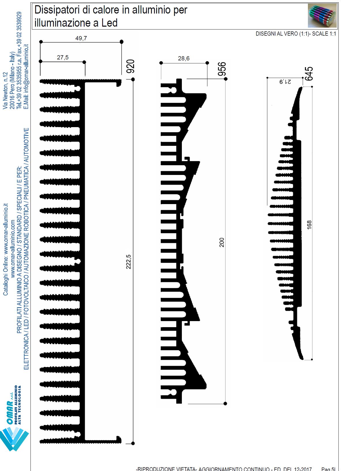 dissipatori per faretti a led