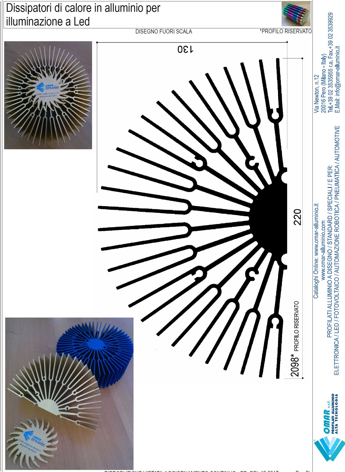dissipatori di calore per faretti a led